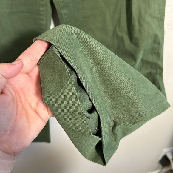 NEW J.Crew Sailor Slim Wide-leg Chino Pant 24 Green Stretch High Rise BY637 - Picture 8 of 10